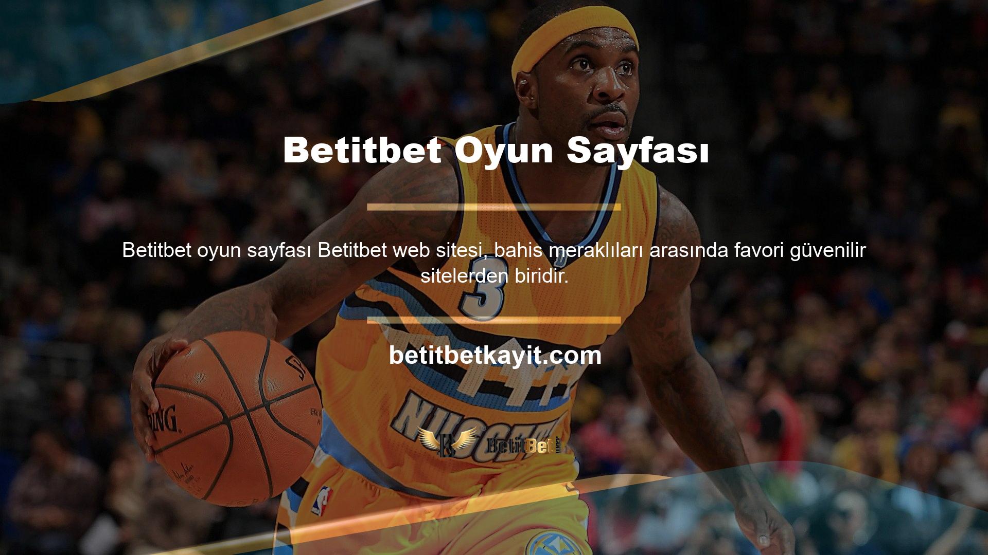 Betitbet web sitesi çeşitli içeriklere sahiptir