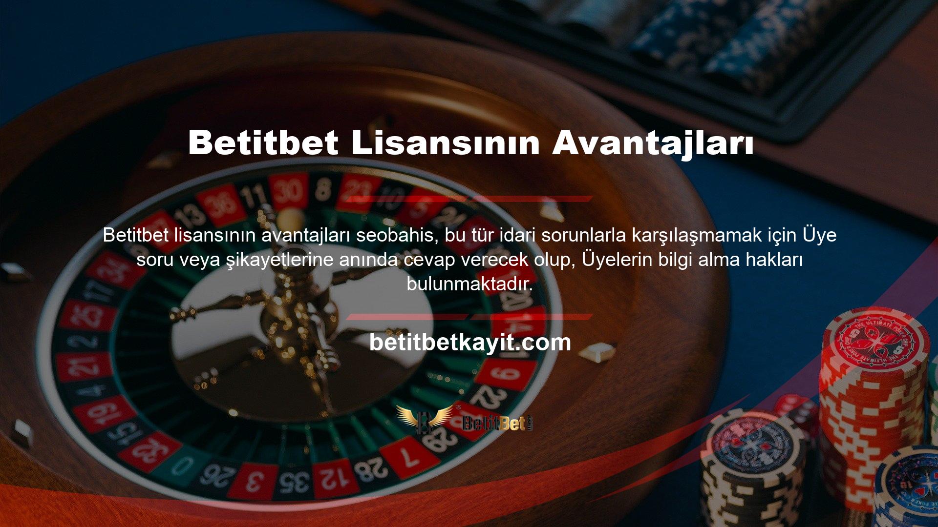 Betitbet, 7/24 açık olan ve lisanslı casino sitesi olarak faaliyet gösteren en güvenilir sitelerden biridir